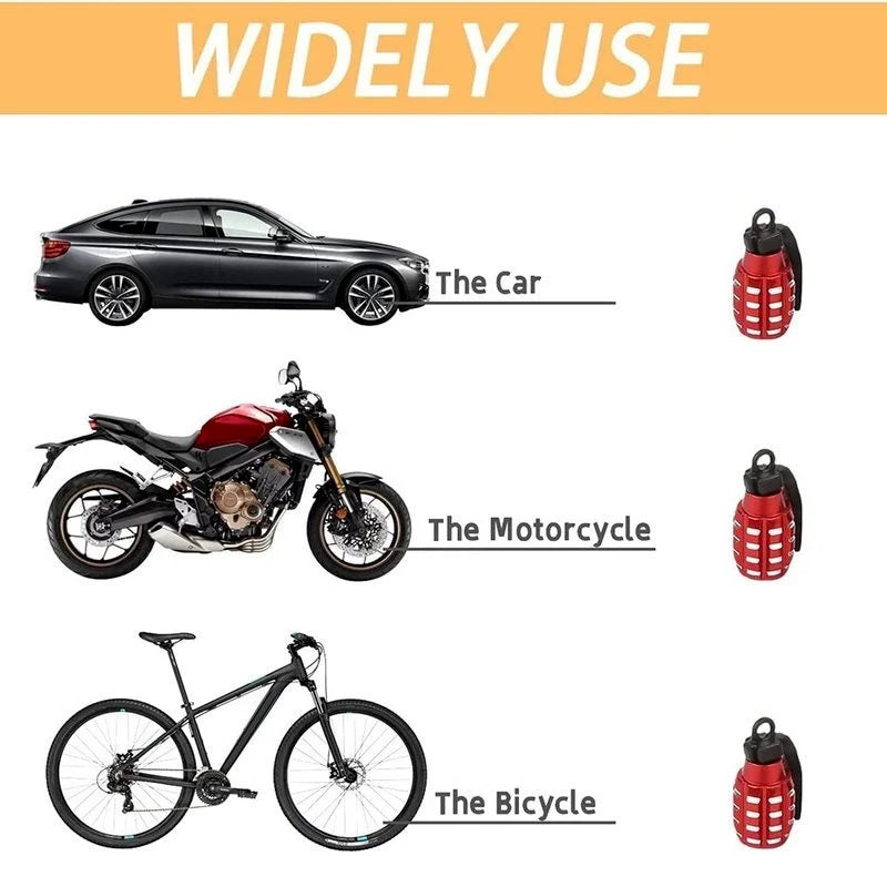 4pcs Car Tire Valve Cap Grenade Aluminum Alloy
