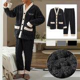 2024 New Men Winter Warm Flannel Pajamas Set