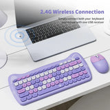 Colors Cute 2.4G Wireless Keyboard Mouse Combo for