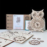 3D DIY Wooden Puzzle Jigsaw Owl Pendulum Vintage