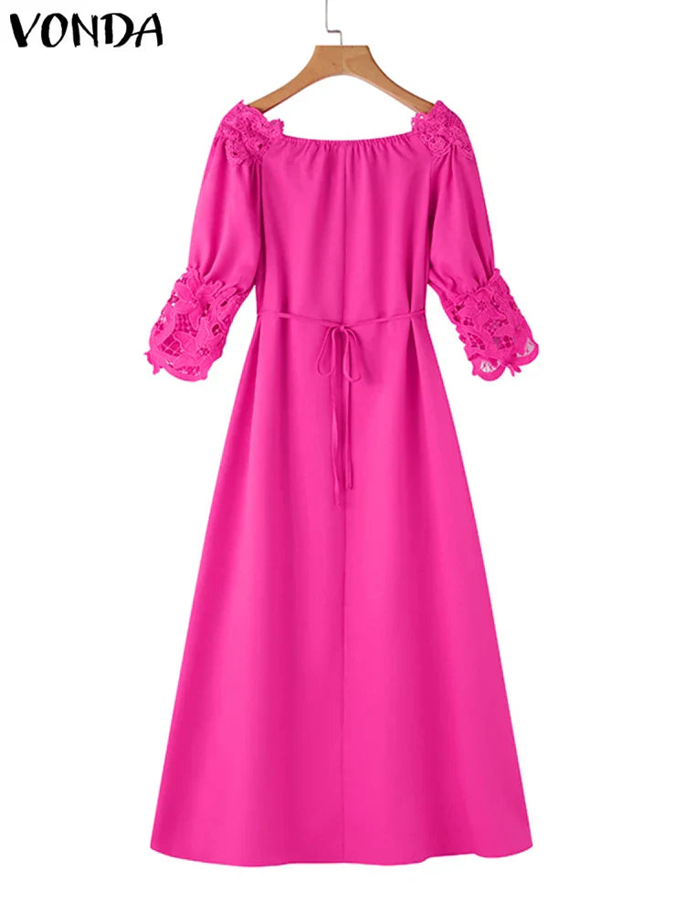 Plus Size 5XL VONDA Women Off Shoulder Maxi