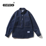 Men Streetwear Vintage Fashion Loose Casual Long Sleeve