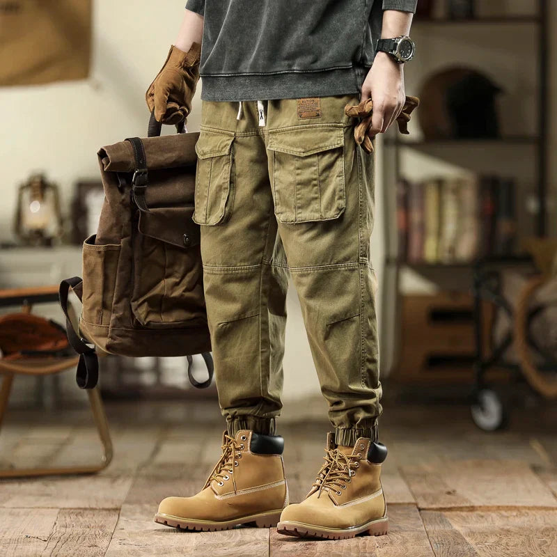 2023 Autumn Winter Cargo Pants Men Retro Loose