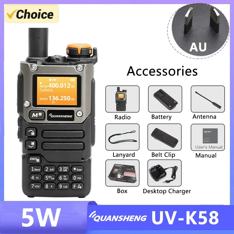 UV K58 Walkie Talkie 5W Quansheng UV-K6 Two