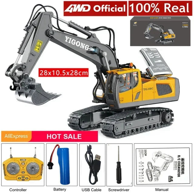 4WD Children Remote Control Excavator RC Car Alloy