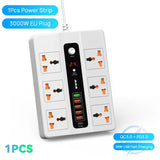 3000W 6 AC Outlets Power Strip 20W PD