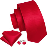 Barry.Wang Silk Mens Tie Hanky Cufflinks Clip Brooch