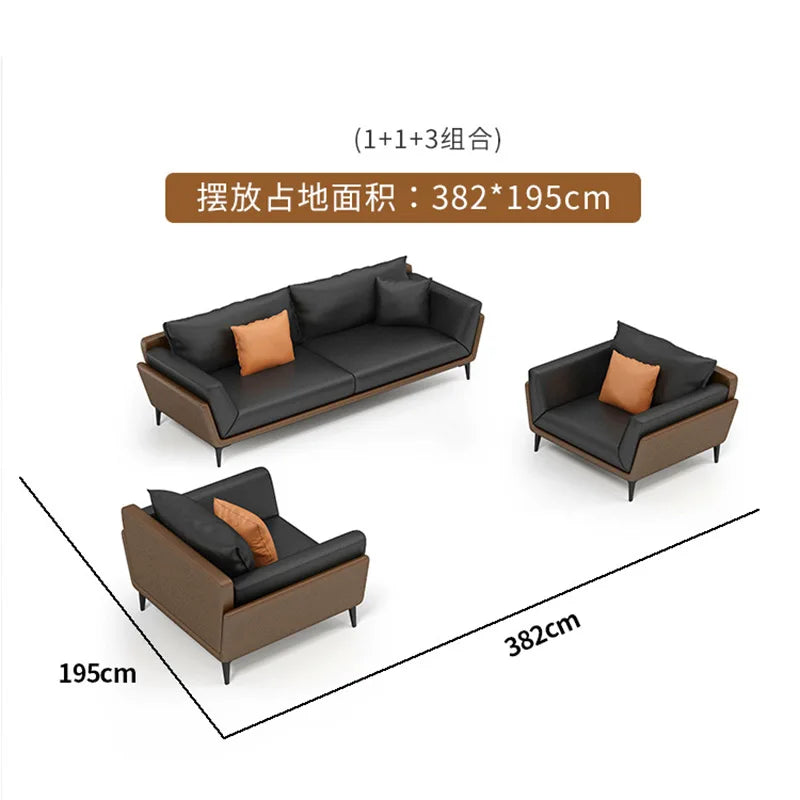 Leatherette Commercial Sofa Restaurant Business European Wind Couch