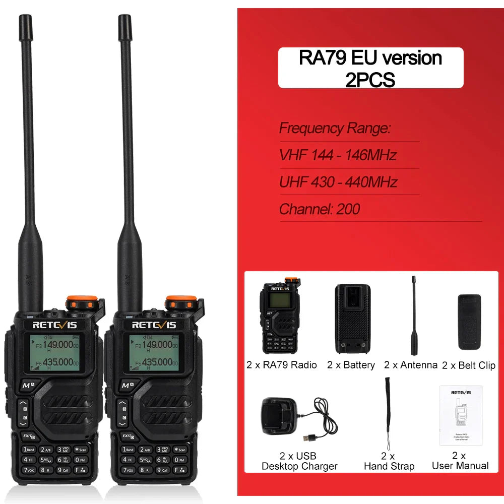 Retevis RA79 Aviation Band Walkie Talkie AM FM
