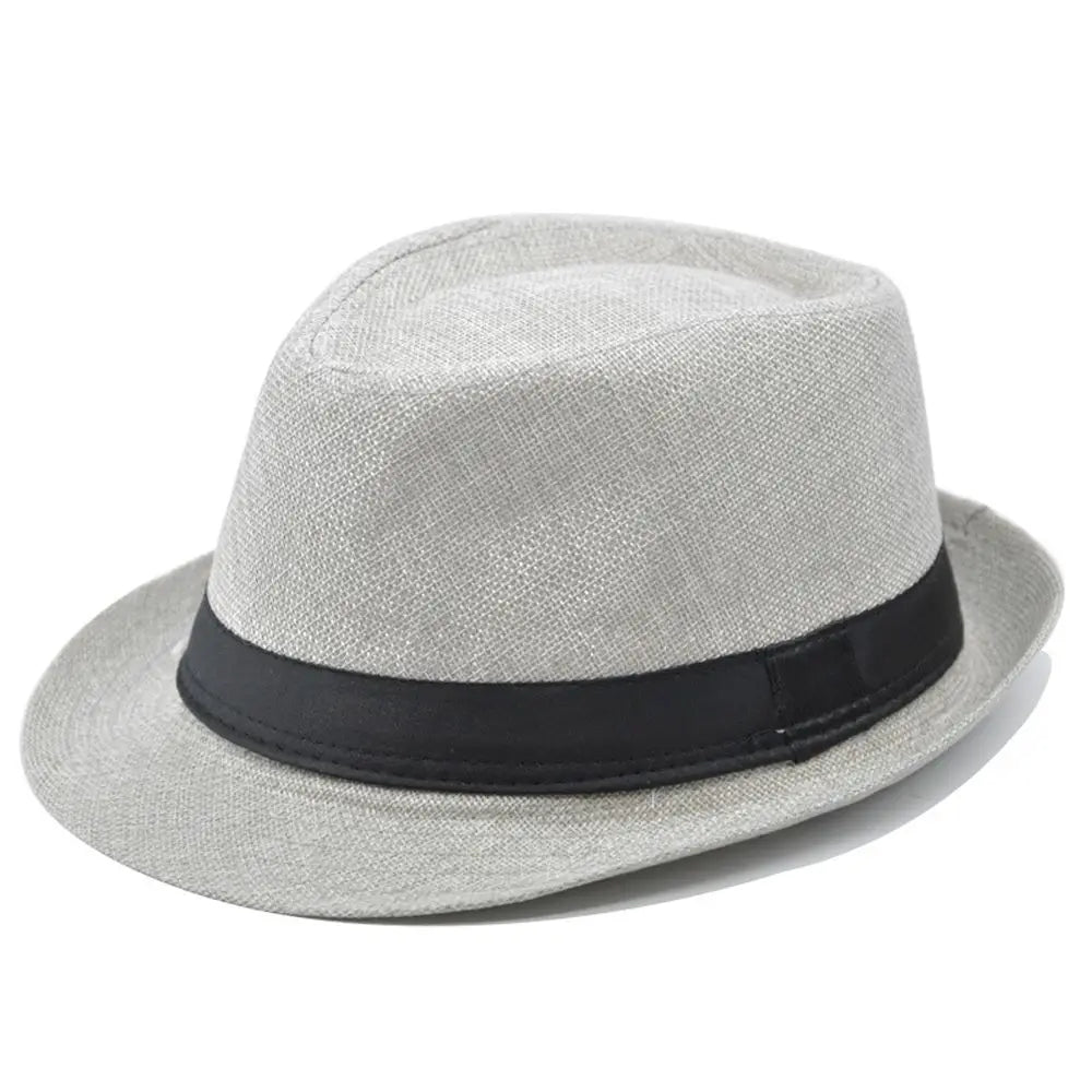 Men Women Straw Fedora Hat Trilby Cuban Sun