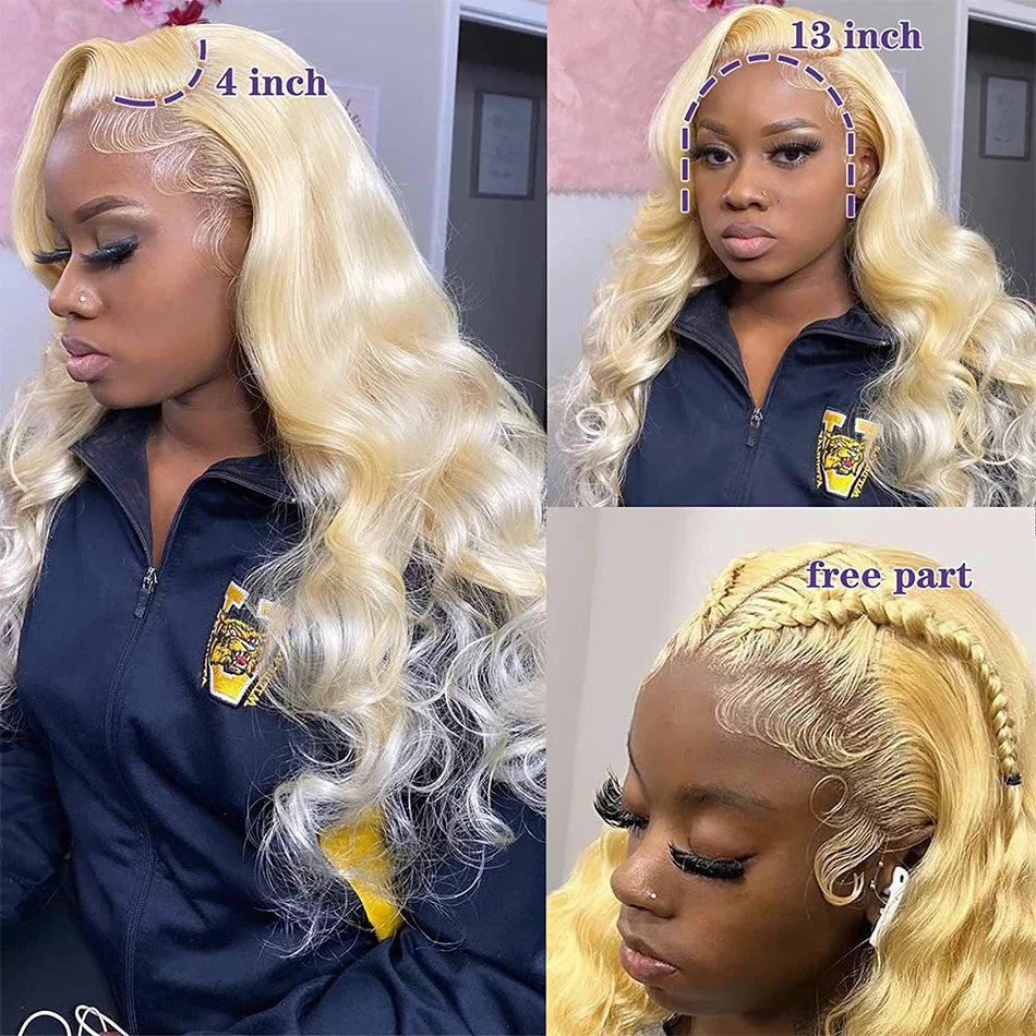 Wiggogo Blonde Lace Front Wig Human Hair Glueless