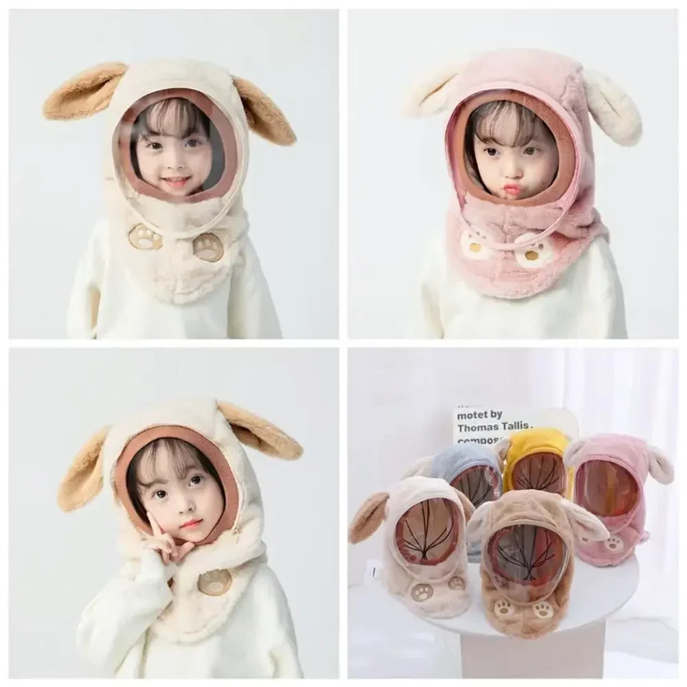 New Winter Children Hats Necks One-piece Windshield Headgear