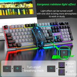 Wired Keyboard And Mouse Set Usb Luminous Mechanical