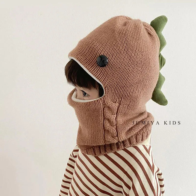 Doitbest Winter knit Baby Knitted Hat scarf one-piece