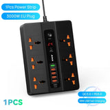 3000W 6 AC Outlets Power Strip 20W PD