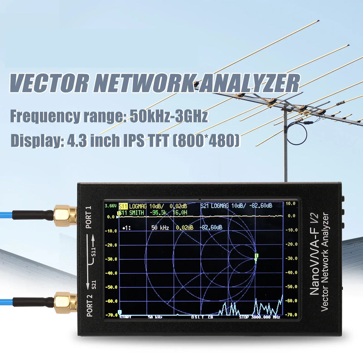 NanoVNA-F V2 4.3 Inch IPS LCD Display Vector