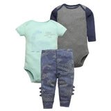2023 Newborn Baby Clothes Set Soft Cotton Bodysuits+Pants