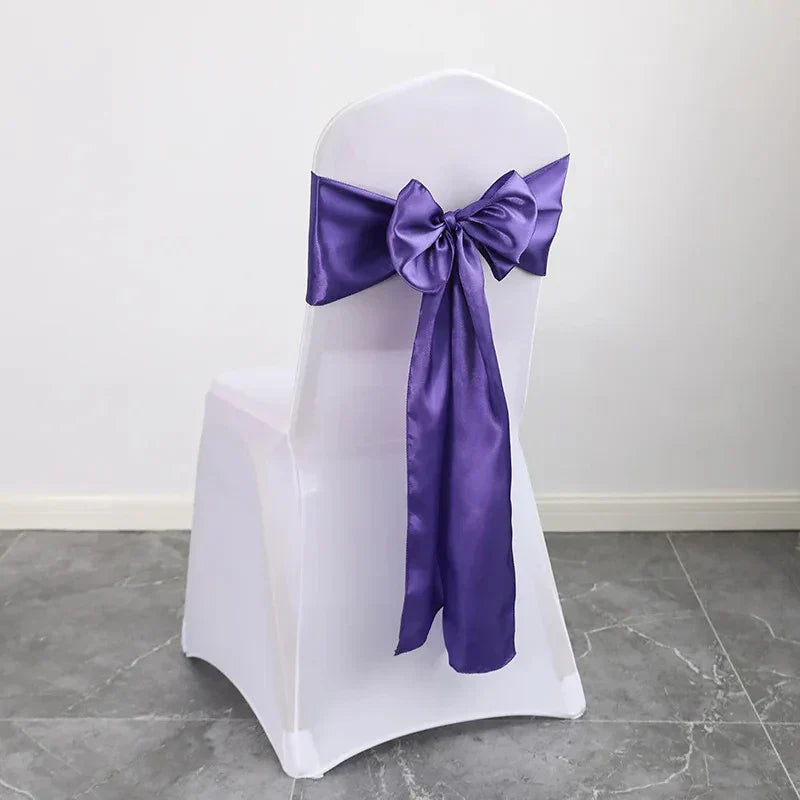 10pcs/Lot Satin Chair Sashes Bow Wedding Chair Knot