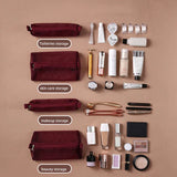 4Pcs Detachable Makeup Bag Set - Large Capacity Travel Pouch