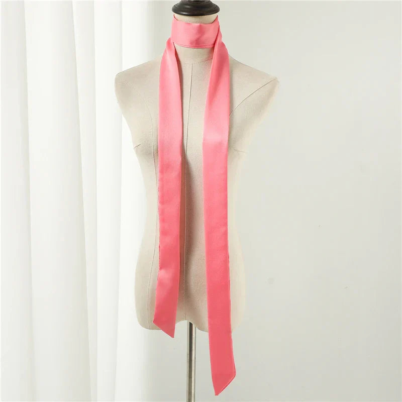 Long Silk Skinny Scarf Women Neck Hair Band