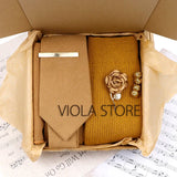 Viola Design 5PCS Gift Box Solid Cotton Sock
