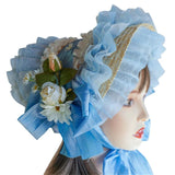 Japanese Lolita Sweet Handmade Straw Sun Hat Lace