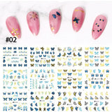 12 Designs Nail Stickers Set Mixed Floral Geometric