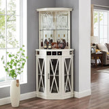 Wash Grey Corner Bar Unit 73" With Built-in