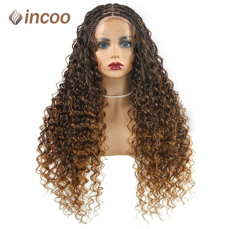 24'' Bohemia Full Lace Box Braided Wig Synthetic