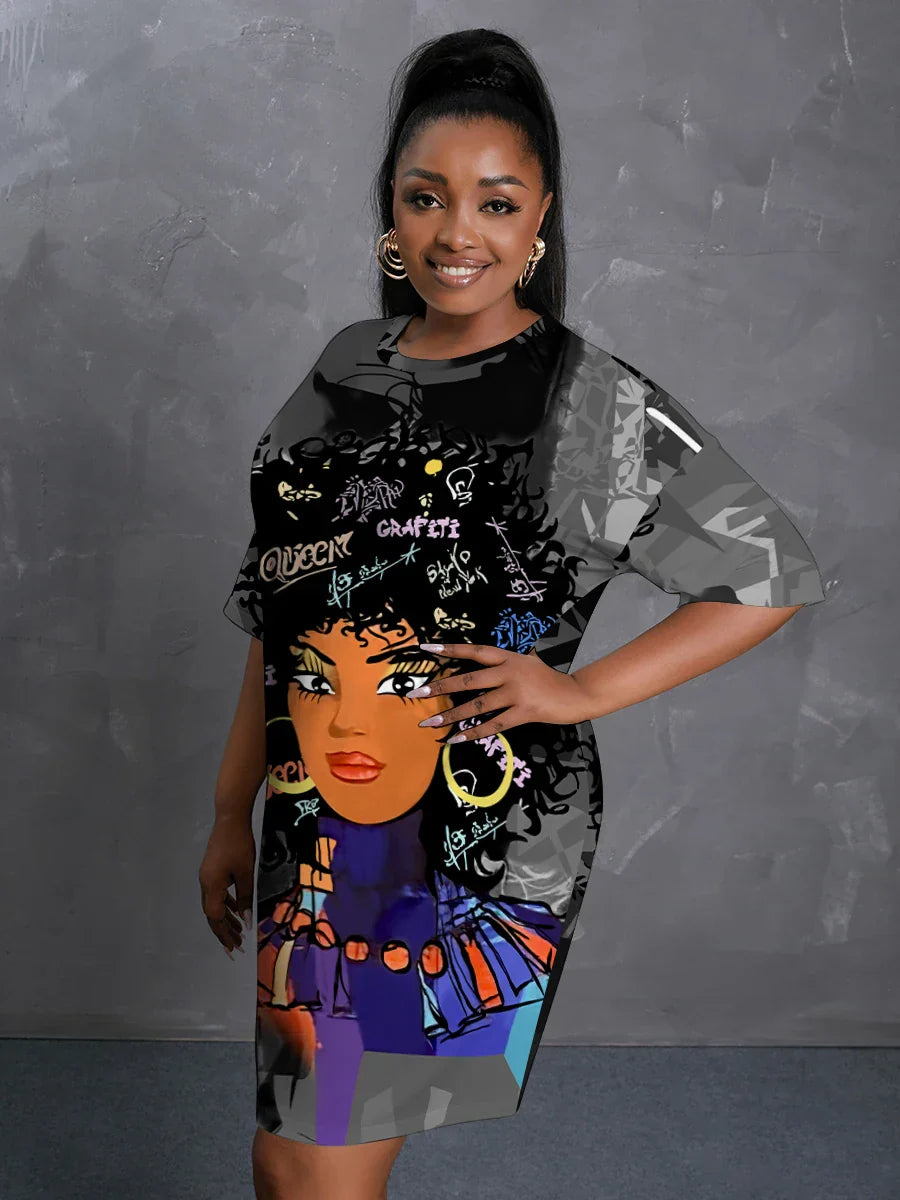 LW Plus Size Figure Street Letter Print Patchwork