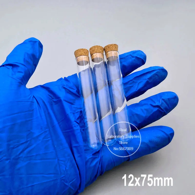 50pcs/lot Clear Lab Glass Test Tube with Cork