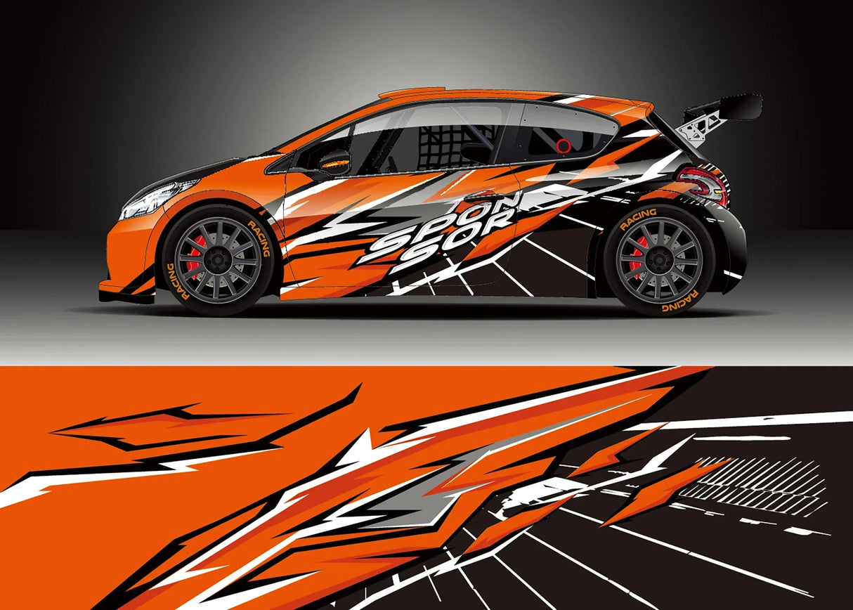 Colorful Stitching Full Body Racing RV Graphic Decals Vinyl Wrap Camo Custom Size Color Changing DIY Car Full Wrap 300*60cm