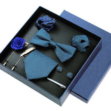 8piece Set Bussiness Blue Ties For Mans Floral