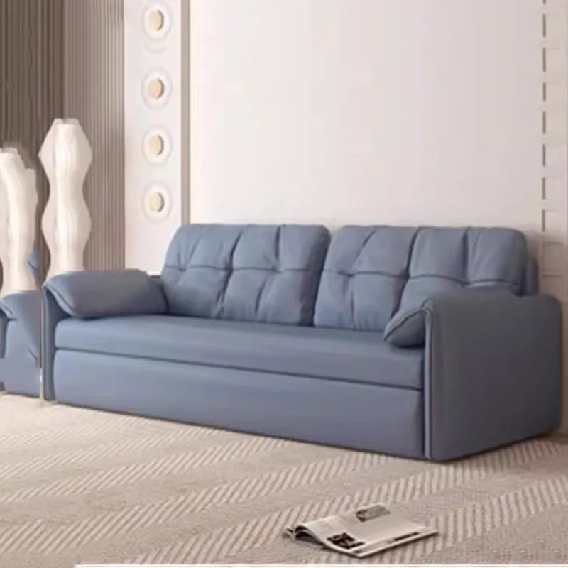 Metal Double Living Room Sofas Foldable Cream Theater