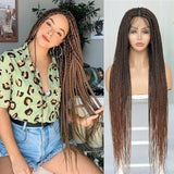 32" Full Lace Front Box Braided Synthetic Wigs