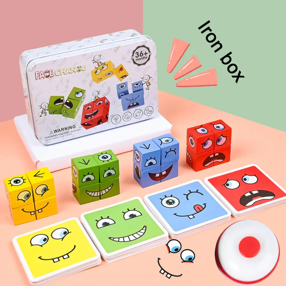 New 3D Montessori Geometry Puzzles Building Block Face