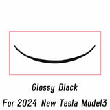 For 2024 New Tesla Model 3 Rear Trunk Lid Boot Ducktail Lip Car Spoiler Wings ABS Black Carbon Exterior Tuning Accessories Part