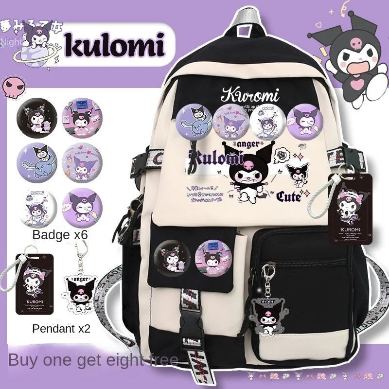 Sanrio Anime Kuromi Backpacks for Children Kawaii Toys