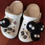 DIY Black Plush Ball Shoes Charms for Furry