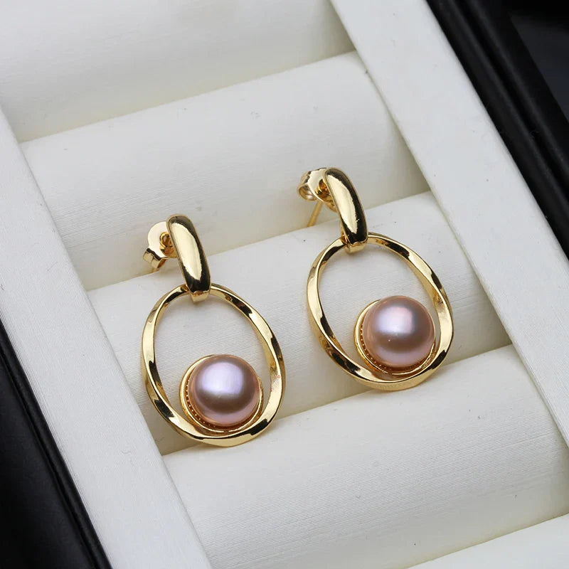 Fashion Natural Pearl Earring 925 Sterling Silver,Freshwater Pearl