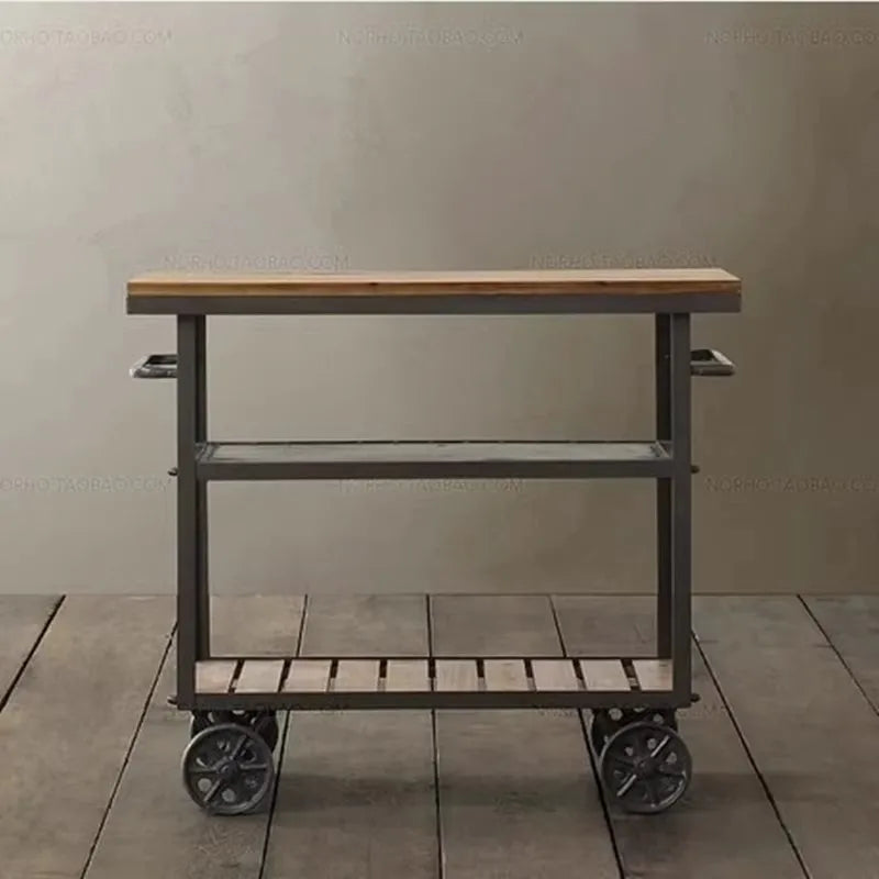 Kitchen Island Table Trolley Rolling Utility Outdoor Serving