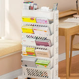 Floor Mounted Movable Bookshelf Table Side Bookcase 5