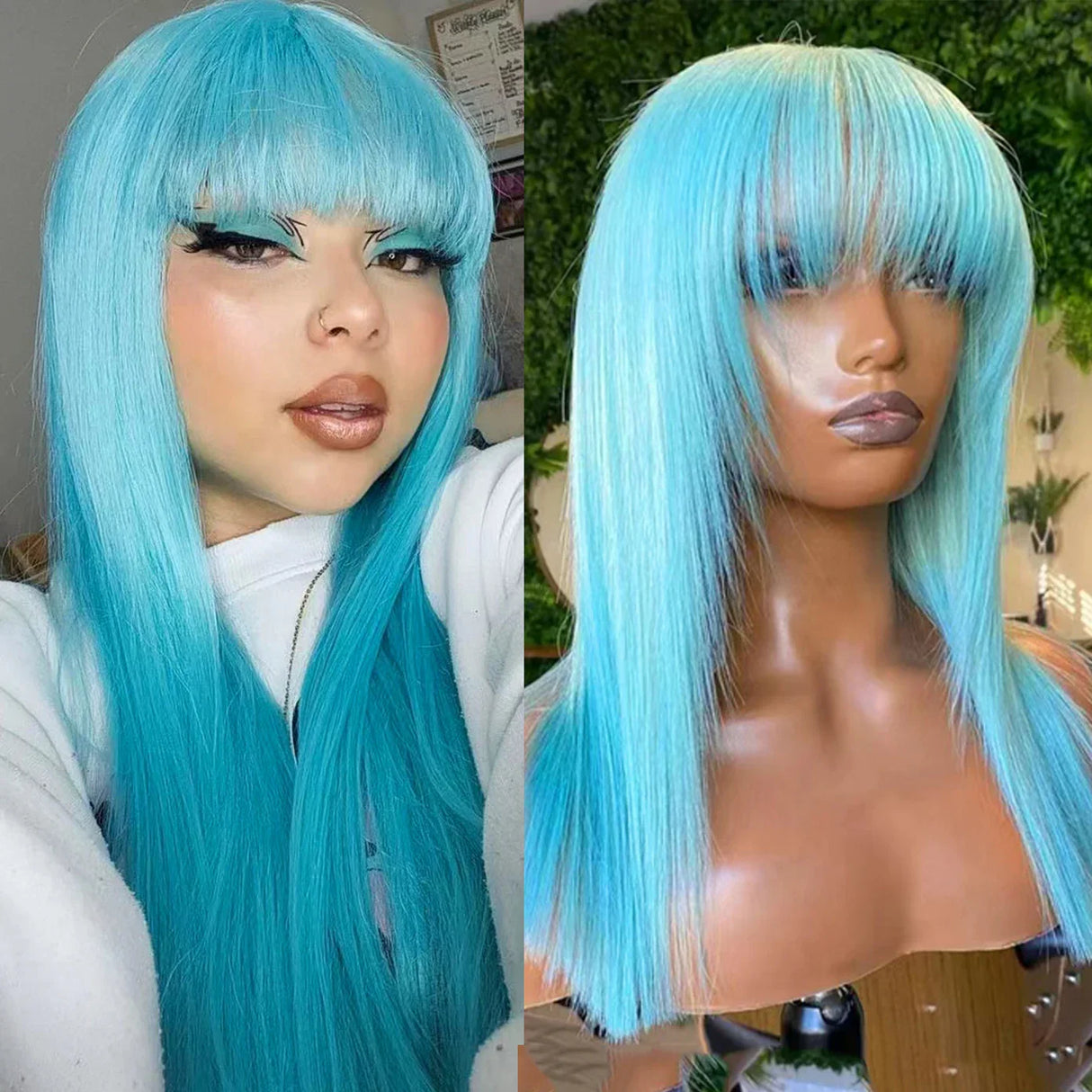 AIMEYA Platinum Blonde Synthetic Lace Front Wig for