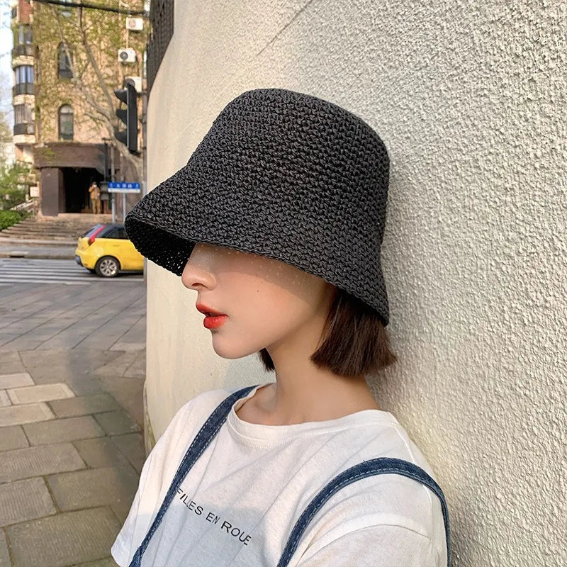 Beach Korean Straw Hat Summer Women Visor Bucket