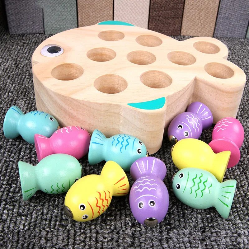 Wooden Fishing Game Kids Montessori Educational Toy Set