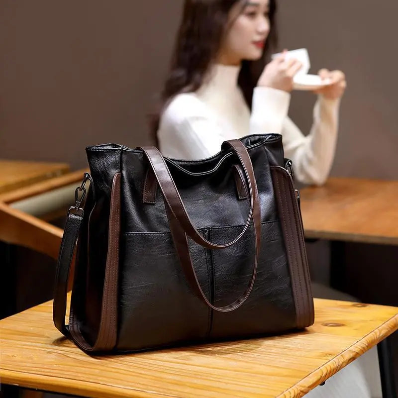 Large Capacity Handbags Women Soft Leather Shoulder Crossbody