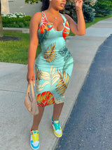 LW Plus Size Dresses Floral Print Bodycon Cami