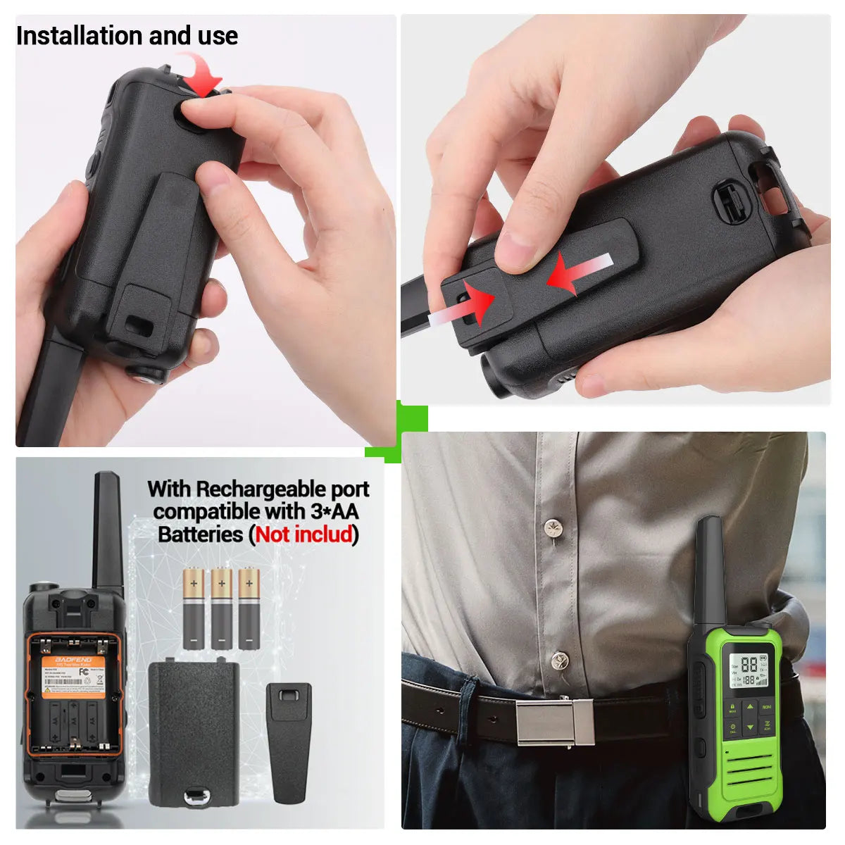 2pcs Baofeng F22 PMR FRS Walkie Talkie Type-c