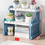 Natural Bamboo Indoor Plant Stand for Desk,Adjustable Desktop