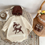 7485 Baby Knitted Bodysuit 2023 Autumn New Deer